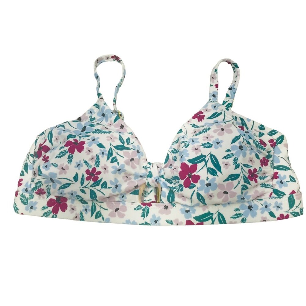 Kona Sol Women's Size Small Knot Front Floral Bikini Swim Top Multicolor NWOT